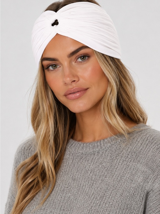 Norma Kamali Accessories - Norma Kamali White Twisted Turban Headwrap